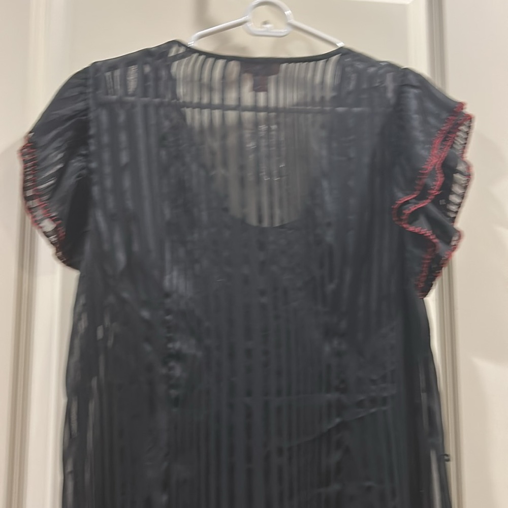 Anthropologie Black Dress with Multicolor Floral Embroidery - Picture 10 of 10